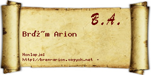 Brém Arion névjegykártya